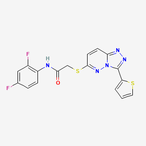 molecular formula C17H11F2N5OS2 B2685285 N-(2,4-difluorophenyl)-2-{[3-(thiophen-2-yl)-[1,2,4]triazolo[4,3-b]pyridazin-6-yl]sulfanyl}acetamide CAS No. 868966-54-5