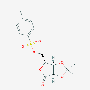 molecular formula C15H18O7S B026853 [(3Ar,6R,6aR)-2,2-dimethyl-4-oxo-6,6a-dihydro-3aH-furo[3,4-d][1,3]dioxol-6-yl]methyl 4-methylbenzenesulfonate CAS No. 109715-12-0