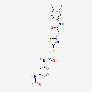 N-(3-acetamidophenyl)-2-((4-(2-((3,4-difluorophenyl)amino)-2-oxoethyl)thiazol-2-yl)thio)acetamide