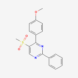 4-(4-Methoxyphenyl)-5-(methylsulfonyl)-2-phenylpyrimidine