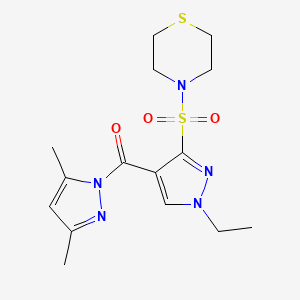 4-({4-[(3,5-dimethyl-1H-pyrazol-1-yl)carbonyl]-1-ethyl-1H-pyrazol-3-yl}sulfonyl)thiomorpholine