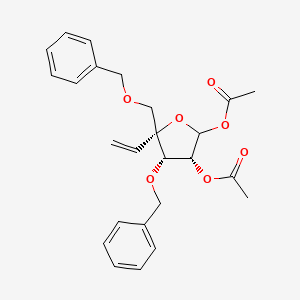 (3R,4S,5R)-2-(acetyloxy)-4-(benzyloxy)-5-[(benzyloxy)methyl]-5-ethenyloxolan-3-yl acetate