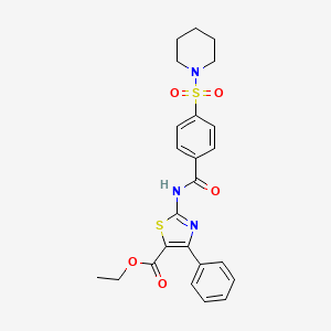 Ethyl 4-phenyl-2-(4-(piperidin-1-ylsulfonyl)benzamido)thiazole-5-carboxylate