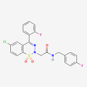 2-[6-chloro-4-(2-fluorophenyl)-1,1-dioxido-2H-1,2,3-benzothiadiazin-2-yl]-N-(4-fluorobenzyl)acetamide