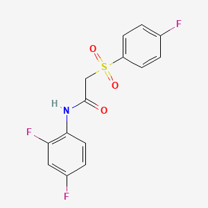 molecular formula C14H10F3NO3S B2685384 N-(2,4-difluorophenyl)-2-(4-fluorobenzenesulfonyl)acetamide CAS No. 895479-49-9