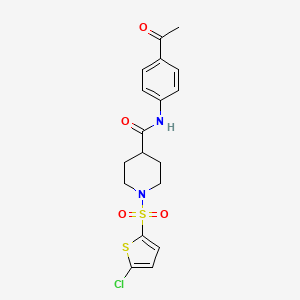 N-(4-acetylphenyl)-1-((5-chlorothiophen-2-yl)sulfonyl)piperidine-4-carboxamide