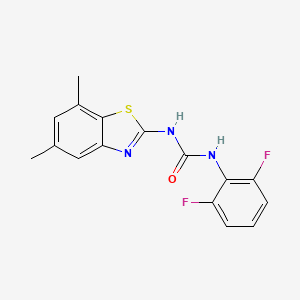 molecular formula C16H13F2N3OS B2685399 1-(2,6-difluorophenyl)-3-(5,7-dimethyl-1,3-benzothiazol-2-yl)urea CAS No. 1334368-71-6
