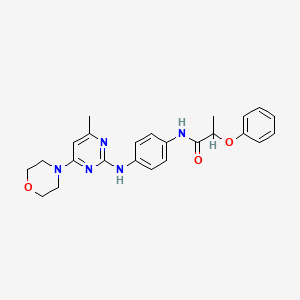 molecular formula C24H27N5O3 B2685417 N-(4-{[4-methyl-6-(morpholin-4-yl)pyrimidin-2-yl]amino}phenyl)-2-phenoxypropanamide CAS No. 923257-08-3