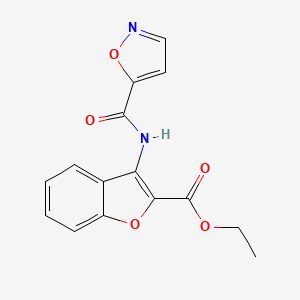 molecular formula C15H12N2O5 B2685439 ethyl 3-(1,2-oxazole-5-amido)-1-benzofuran-2-carboxylate CAS No. 919860-95-0