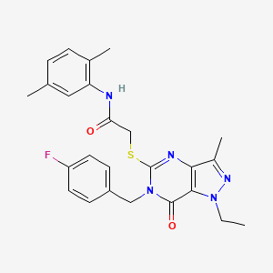 N-(2,5-dimethylphenyl)-2-((1-ethyl-6-(4-fluorobenzyl)-3-methyl-7-oxo-6,7-dihydro-1H-pyrazolo[4,3-d]pyrimidin-5-yl)thio)acetamide