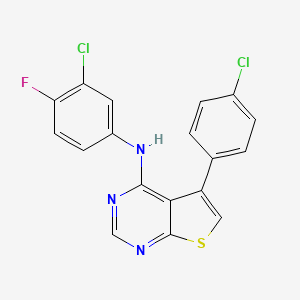 N-(3-chloro-4-fluorophenyl)-5-(4-chlorophenyl)thieno[2,3-d]pyrimidin-4-amine