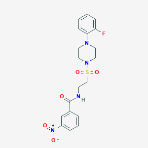 molecular formula C19H21FN4O5S B2685449 N-(2-((4-(2-fluorophenyl)piperazin-1-yl)sulfonyl)ethyl)-3-nitrobenzamide CAS No. 897613-63-7