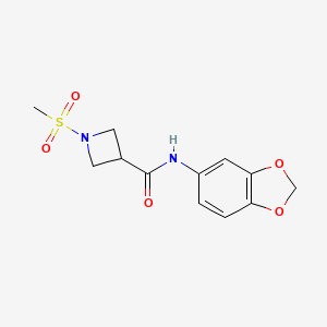 molecular formula C12H14N2O5S B2685455 N-(2H-1,3-BENZODIOXOL-5-YL)-1-METHANESULFONYLAZETIDINE-3-CARBOXAMIDE CAS No. 1448068-76-5