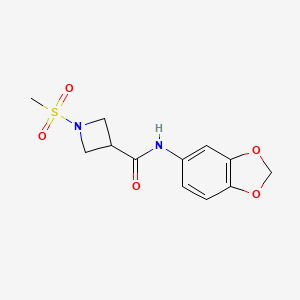 molecular formula C12H14N2O5S B2685455 N-(benzo[d][1,3]dioxol-5-yl)-1-(methylsulfonyl)azetidine-3-carboxamide CAS No. 1448068-76-5