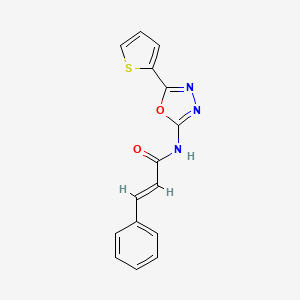 molecular formula C15H11N3O2S B2685456 N-(5-(thiophen-2-yl)-1,3,4-oxadiazol-2-yl)cinnamamide CAS No. 865287-74-7