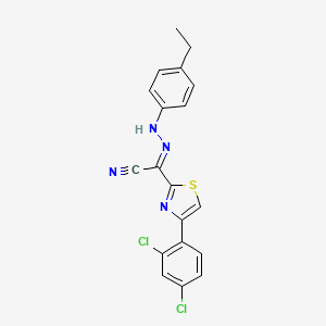 (2E)-4-(2,4-dichlorophenyl)-N-(4-ethylanilino)-1,3-thiazole-2-carboximidoyl cyanide