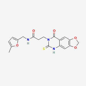 N-[(5-methylfuran-2-yl)methyl]-3-(8-oxo-6-sulfanylidene-5H-[1,3]dioxolo[4,5-g]quinazolin-7-yl)propanamide