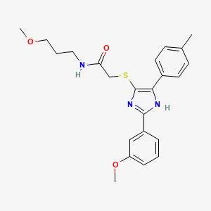 2-((2-(3-methoxyphenyl)-5-(p-tolyl)-1H-imidazol-4-yl)thio)-N-(3-methoxypropyl)acetamide