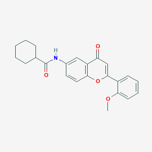 molecular formula C23H23NO4 B2685501 N-[2-(2-methoxyphenyl)-4-oxo-4H-chromen-6-yl]cyclohexanecarboxamide CAS No. 923175-18-2