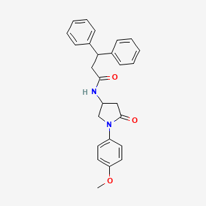 molecular formula C26H26N2O3 B2685559 N-[1-(4-methoxyphenyl)-5-oxopyrrolidin-3-yl]-3,3-diphenylpropanamide CAS No. 896279-22-4