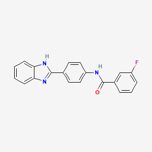 molecular formula C20H14FN3O B2685574 N-[4-(1H-benzimidazol-2-yl)phenyl]-3-fluorobenzamide CAS No. 351983-62-5