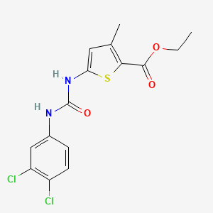 molecular formula C15H14Cl2N2O3S B2685588 Ethyl 5-{[(3,4-dichlorophenyl)carbamoyl]amino}-3-methylthiophene-2-carboxylate CAS No. 380180-79-0