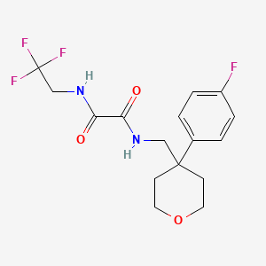 molecular formula C16H18F4N2O3 B2685597 N'-{[4-(4-fluorophenyl)oxan-4-yl]methyl}-N-(2,2,2-trifluoroethyl)ethanediamide CAS No. 1251623-27-4