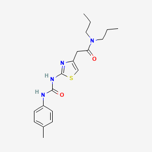 molecular formula C19H26N4O2S B2685606 N,N-dipropyl-2-(2-(3-(p-tolyl)ureido)thiazol-4-yl)acetamide CAS No. 921475-12-9