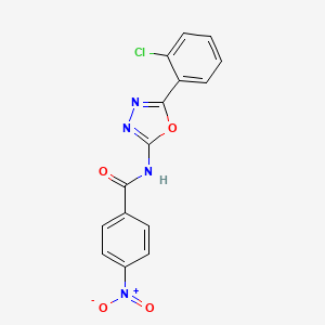 molecular formula C15H9ClN4O4 B2685612 N-[5-(2-chlorophenyl)-1,3,4-oxadiazol-2-yl]-4-nitrobenzamide CAS No. 865249-28-1