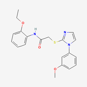 molecular formula C20H21N3O3S B2685624 N-(2-ethoxyphenyl)-2-{[1-(3-methoxyphenyl)-1H-imidazol-2-yl]sulfanyl}acetamide CAS No. 851132-54-2