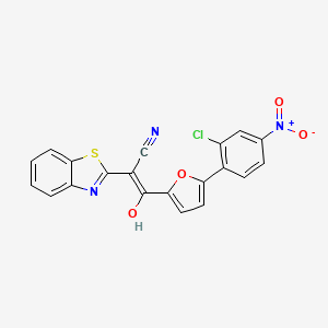 molecular formula C20H10ClN3O4S B2685649 (Z)-2-(benzo[d]thiazol-2-yl)-3-(5-(2-chloro-4-nitrophenyl)furan-2-yl)-3-hydroxyacrylonitrile CAS No. 627041-40-1