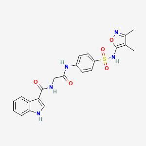 molecular formula C22H21N5O5S B2685689 N-(2-((4-(N-(3,4-dimethylisoxazol-5-yl)sulfamoyl)phenyl)amino)-2-oxoethyl)-1H-indole-3-carboxamide CAS No. 1251684-11-3