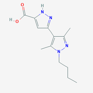 molecular formula C13H18N4O2 B2685693 1'-butyl-3',5'-dimethyl-1H,1'H-[3,4'-bipyrazole]-5-carboxylic acid CAS No. 890624-27-8