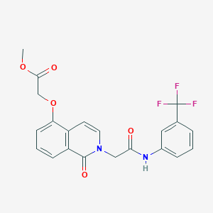 molecular formula C21H17F3N2O5 B2685706 methyl 2-{[1-oxo-2-({[3-(trifluoromethyl)phenyl]carbamoyl}methyl)-1,2-dihydroisoquinolin-5-yl]oxy}acetate CAS No. 868225-18-7