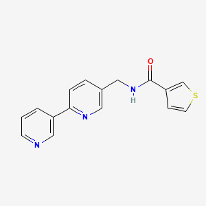 molecular formula C16H13N3OS B2685724 N-([2,3'-bipyridin]-5-ylmethyl)thiophene-3-carboxamide CAS No. 2034400-62-7