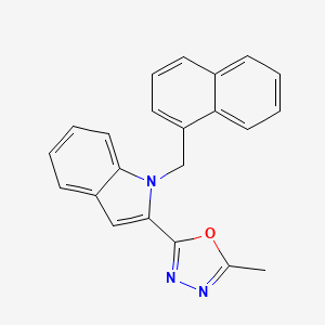 molecular formula C22H17N3O B2685753 2-(5-methyl-1,3,4-oxadiazol-2-yl)-1-[(naphthalen-1-yl)methyl]-1H-indole CAS No. 923123-42-6