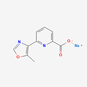 molecular formula C10H7N2NaO3 B2685764 Sodium;6-(5-methyl-1,3-oxazol-4-yl)pyridine-2-carboxylate CAS No. 1706461-00-8