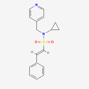 molecular formula C17H18N2O2S B2685795 (E)-N-cyclopropyl-2-phenyl-N-(pyridin-4-ylmethyl)ethenesulfonamide CAS No. 1241701-80-3