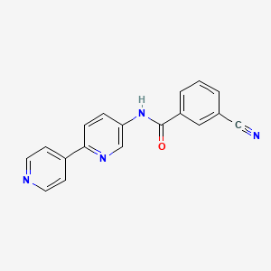 molecular formula C18H12N4O B2685802 N-{[2,4'-bipyridine]-5-yl}-3-cyanobenzamide CAS No. 2034385-80-1