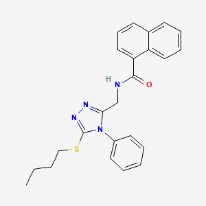 molecular formula C24H24N4OS B2685814 N-{[5-(butylsulfanyl)-4-phenyl-4H-1,2,4-triazol-3-yl]methyl}naphthalene-1-carboxamide CAS No. 391947-09-4