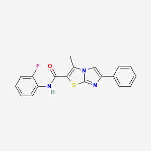 molecular formula C19H14FN3OS B2685820 N-(2-fluorophenyl)-3-methyl-6-phenylimidazo[2,1-b][1,3]thiazole-2-carboxamide CAS No. 852133-44-9
