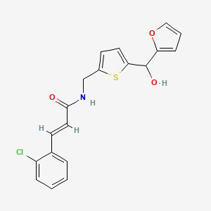 molecular formula C19H16ClNO3S B2685821 (E)-3-(2-chlorophenyl)-N-((5-(furan-2-yl(hydroxy)methyl)thiophen-2-yl)methyl)acrylamide CAS No. 1799254-76-4