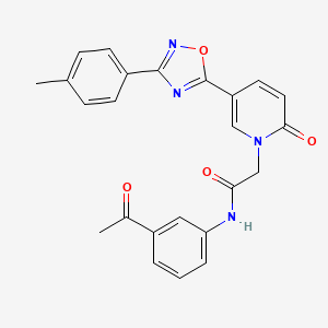 molecular formula C24H20N4O4 B2685826 N-(3-acetylphenyl)-2-{5-[3-(4-methylphenyl)-1,2,4-oxadiazol-5-yl]-2-oxo-1,2-dihydropyridin-1-yl}acetamide CAS No. 1116007-44-3
