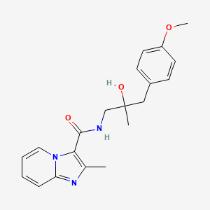 molecular formula C20H23N3O3 B2685832 N-[2-Hydroxy-3-(4-methoxyphenyl)-2-methylpropyl]-2-methylimidazo[1,2-A]pyridine-3-carboxamide CAS No. 1421468-06-5