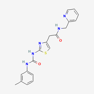 molecular formula C19H19N5O2S B2685842 N-(pyridin-2-ylmethyl)-2-(2-(3-(m-tolyl)ureido)thiazol-4-yl)acetamide CAS No. 921466-33-3