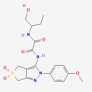 molecular formula C18H22N4O6S B2685843 N-(1-hydroxybutan-2-yl)-N'-[2-(4-methoxyphenyl)-5,5-dioxo-2H,4H,6H-5lambda6-thieno[3,4-c]pyrazol-3-yl]ethanediamide CAS No. 899961-62-7