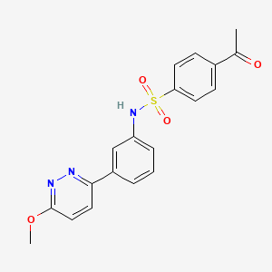 4-acetyl-N-[3-(6-methoxypyridazin-3-yl)phenyl]benzenesulfonamide