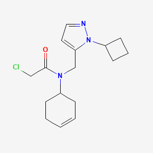 2-Chloro-N-[(2-cyclobutylpyrazol-3-yl)methyl]-N-cyclohex-3-en-1-ylacetamide