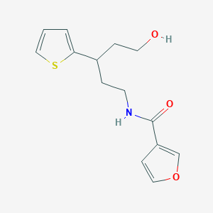 molecular formula C14H17NO3S B2685885 N-(5-hydroxy-3-(thiophen-2-yl)pentyl)furan-3-carboxamide CAS No. 2034563-73-8