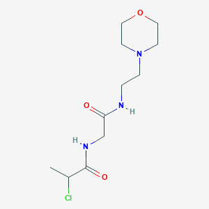 molecular formula C11H20ClN3O3 B2685919 2-Chloro-N-[2-(2-morpholin-4-ylethylamino)-2-oxoethyl]propanamide CAS No. 2411296-79-0